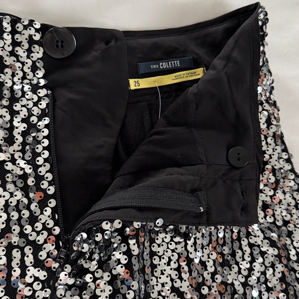 NWT Maeve by Anthropologie The Collette Cropped Wide Leg Sequin Pant Size 25 - Picture 13 of 17